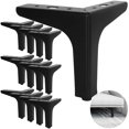 thumbnail image 1 of Paquete de 12 patas de metal para muebles, patas de sofá de 5 pulgadas, muebles de estilo moderno, patas triangulares para sofá, patas de gabinete de metal, repuesto negro para gabinete, sofá, silla o, 1 of 5