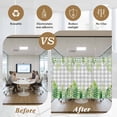 thumbnail image 5 of Spring Leaves Window Privacy Film, Pastoral Garden Botanical Gray Plaid Static Cling UV Sun Blocking Tint Film Heat Control Windows Films for Bedroom Bathroom, Window Stickers 23.6"x59", 5 of 7