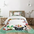 thumbnail image 3 of Ambesonne Party Quilted Bedspread Set 2 Pcs, Pirate Ship, Twin Size, Multicolor, 3 of 6