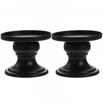 XIBUFE 2 pcs Black Candle Holder Metal Candlestick Candle Holders Metal Pillar Candle Holders