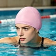 thumbnail image 1 of Adult Solid Color Silicone Swim Cap High Stretch Water Resistants No Pull Hair Swimming Cap For Men And Women For Pool Training And Leisure Water Activities, 1 of 6