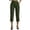 Green, variant on Women's Capri Pants Lightweight Wide Leg Business Casual Button Elastic High Waist Cropped Pants Lounge Work Travel Hiking Walking Capris with Pockets Khaki S