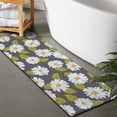 thumbnail image 2 of Darkgray Daisy Flower Green Leaves Pattern Bathroom Rugs Mat,Non Slip Microfiber Bathroom Rug,Rubber Backing,Soft Bathroom Mats for Bathroom Floor,Tub and Shower,47x17in(120x43cm), 2 of 5