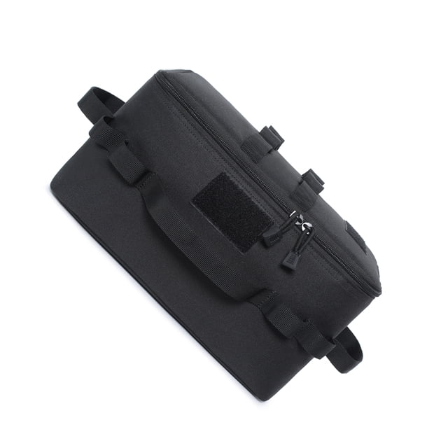 keepw Sac de Rangement de Camping Portable Poche en Maille à Fermeture Éclair Remplacement Extérieur Randonnée Pique-Nique Réchaud Brûleur Plateau Organisateur Pochette Noir