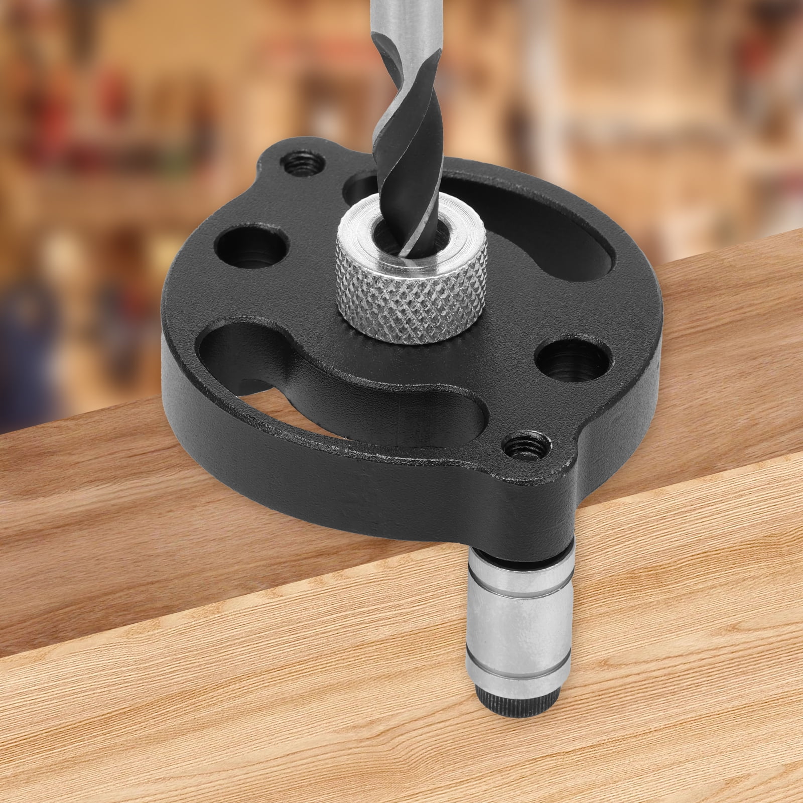 AEVXKHI Hole Drill Positioner Locator, Adjustable Self Centering Drill Bit Set, Solid Self Centering Doweling Jig, Anti Slip Round Jig Punch Locator for Woodworking