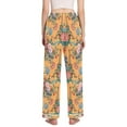 thumbnail image 3 of Dailycode Women's Pajama Pants Wide Leg Lounge Pj Bottoms With Pockets Tower and Flowers, 3 of 7