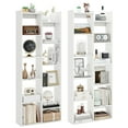 thumbnail image 1 of Gymax 2PCS 11-Tier Bookcase w/ Anti-Tipping Kits Wood Display Shelf Tree-Shaped White, 1 of 10