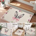 thumbnail image 6 of Watercolor Easter Area Rugs Collection 2'x3', Cute Rabbits Ears Flowers Bow Spring Beige Non Slip Indoor Rectangle Throw Runner Rug Floor Mat Carpet for Living Room Dining Table Bedroom Nursery, 6 of 9