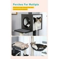 thumbnail image 4 of PETEPELA 56.7" Cat Tree with Litter Box Enclosure Large, Wood Cat Tower for Indoor Cats with Storage Cabinet and Cozy Cat Condo, Sisal Covered Scratching Post and Repalcable Dangling Balls, Black, 4 of 7