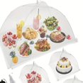 thumbnail image 2 of LNGOOR Large White Foldable Food Cover with Lace Design - Insect & Dust Proof  Perfect for Outdoor Parties  Picnics  BBQs & Camping  Kitchen Organization Essential, 2 of 5