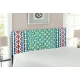 thumbnail image 2 of Moroccan Headboard, Colorful Moroccan Mosaic Wall Middle East Style Craftsmanship Vertical Details, Upholstered Decorative Metal Bed Headboard with Memory Foam, Full Size, Multicolor, by Ambesonne, 2 of 4