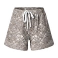 thumbnail image 4 of Arlun Womens Trendy 3D Fish Scale Printing Beach Shorts 2026 Fashion Vacation Outfit Ladies Drawstring Waisted Soft Comfortable Loose Wide Leg Casual Shorts 7-Khaki XL, 4 of 4
