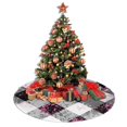 thumbnail image 4 of Falda para árbol de Navidad con cuadros escoceses en diagonal (1), suave y divertida, decoración navideña navideña de granja de 30", 4 of 4