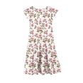thumbnail image 5 of Bainana Girls Flutter Sleeve Floral Print Tiered Dress Fashionable Crew Neck Party Wear Youth Girls Summer Casual Playwear Party Outfit Pink Size 8-9 Years, 5 of 5