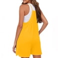 thumbnail image 5 of QATAINLAV Summer Rompers for Women Sleeveless Adjustable Strap Onesies Shorts Cotton Casual Wide Jumpsuits with Pockets Yellow XL, 5 of 9