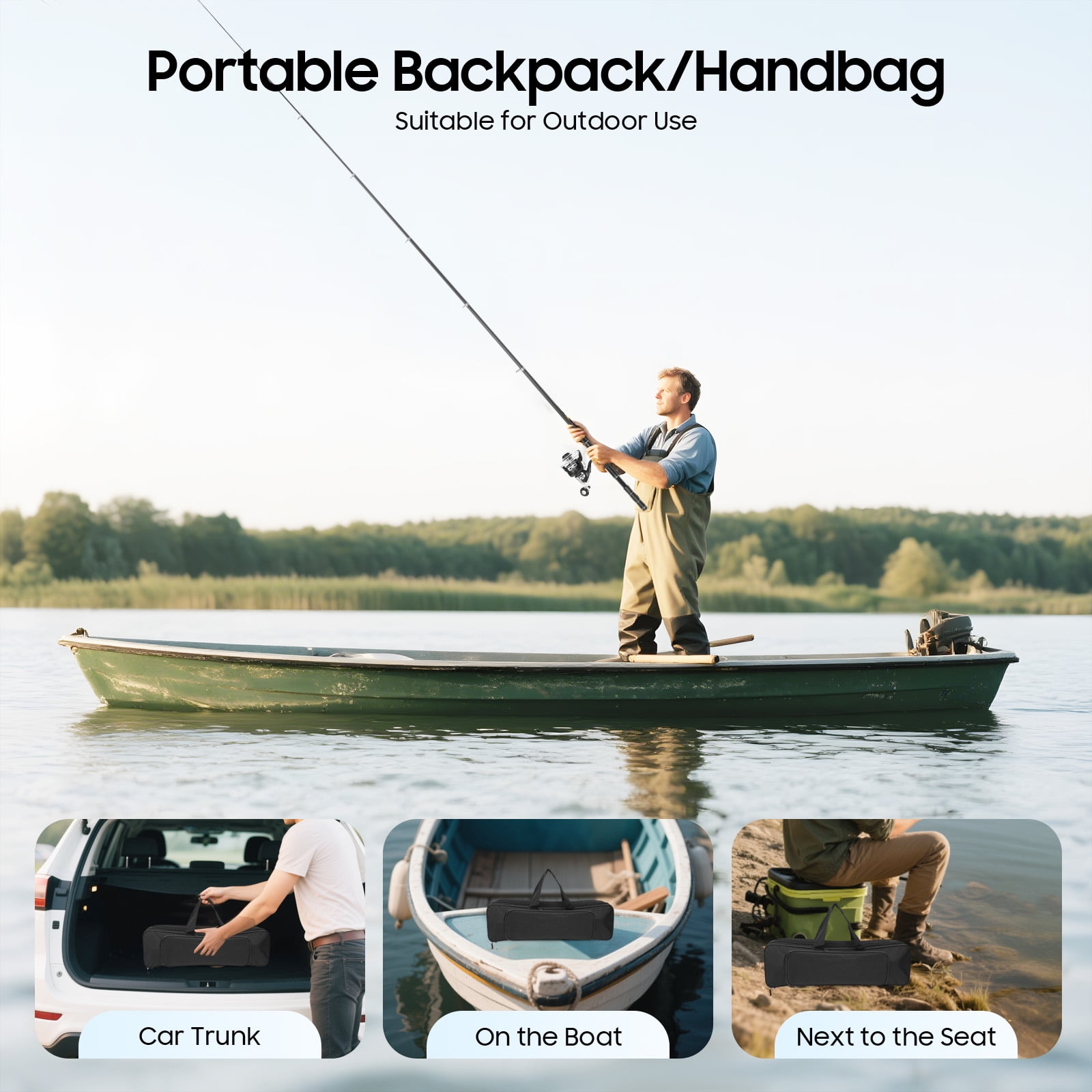 ToppiJoy Fishing Rod and Reel Combos, Telescopic Fishing Pole with Spinning Reel with Fishing Lures Hooks Accessories Fishing Bag