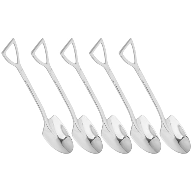 Cucharas de postre, 5 cucharas de café para postre, juego de cucharas para pastel, cucharas de café para postre, instalación sin esfuerzo