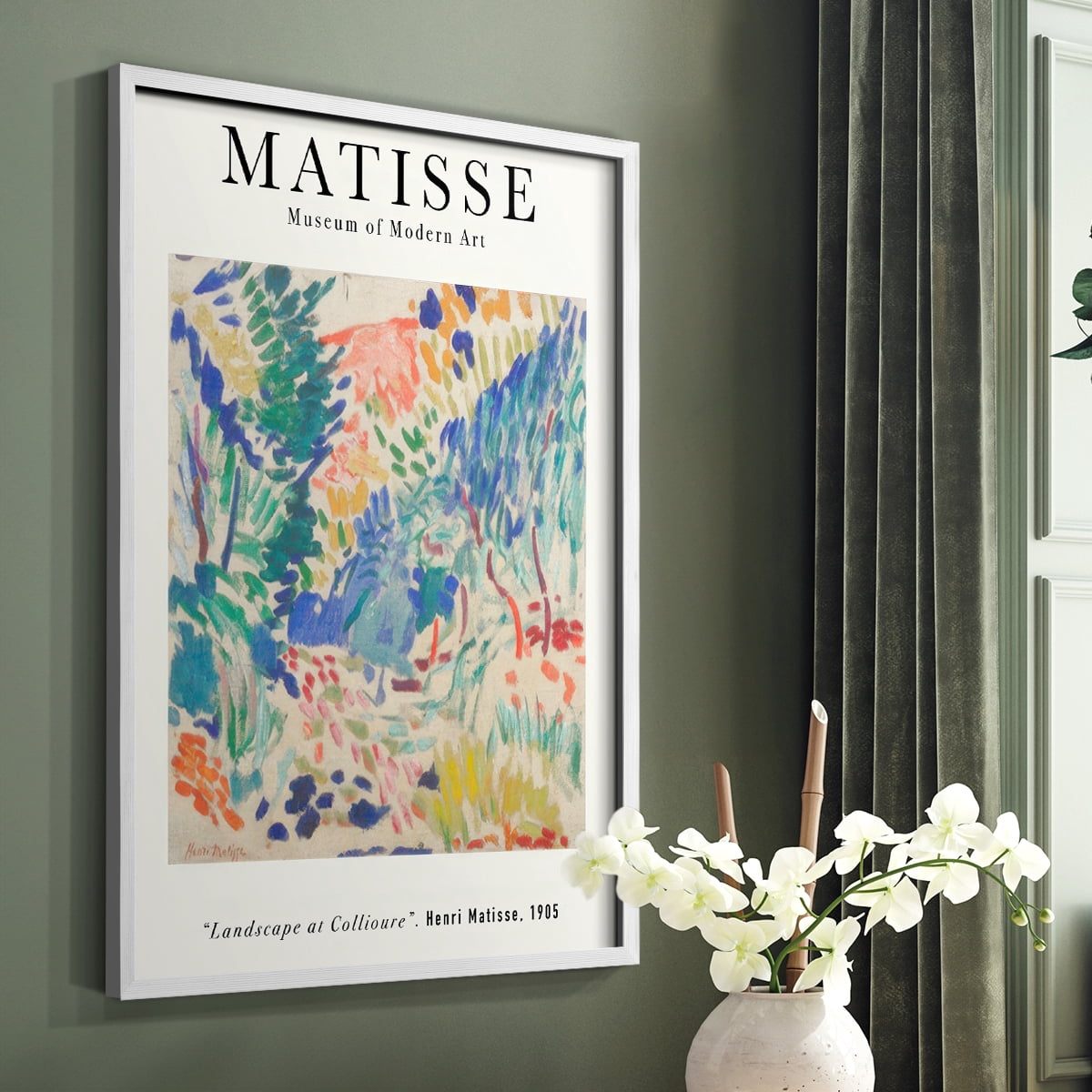 Matisse CLXXVI Framed Print in White Solid Wood 8 x 10 Framed Print