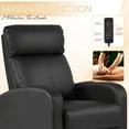 thumbnail image 5 of Massage Recliner Chair PU Leather Recliner Chair, Recliner Sofa for Adults, Home Theater Seating with Lumbar Support, Bedroom Living Room Chair with Padded Seat Backrest, Black, 5 of 7