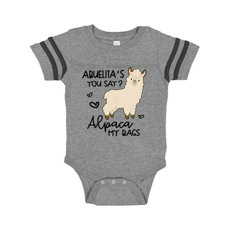 

Inktastic Abuelita s You Say Alpaca My Bags Gift Baby Boy or Baby Girl Bodysuit