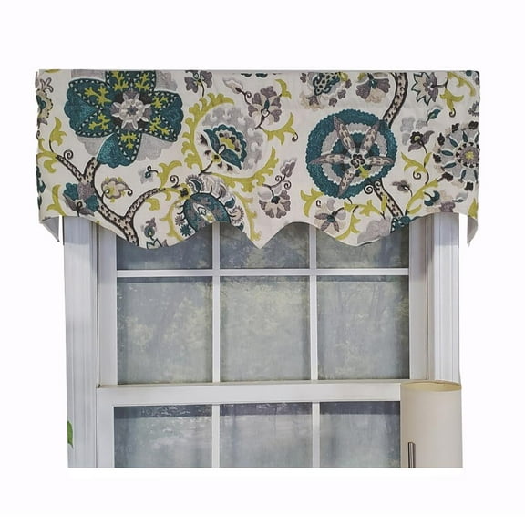 RLF Home Modern Design Classic Celtic Regal Style Window Valance 50" x 17" Emerald Green