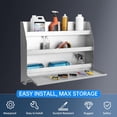 thumbnail image 6 of Historyli 3 Tier Metal Cabinet with Adjustable Shelf,Heavy Duty Garage Cabinet,Wall Mounted Tool Storage Cabinet with Press-to-Close Door for Garage,Office,Sliver, 6 of 7
