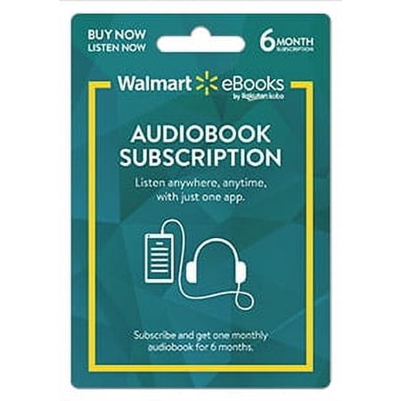 Walmart eBooks Audiobook Subscription – 6 Months (email delivery)