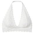 thumbnail image 2 of Halter Neck Lace Bra, Deep Plunge Front & Backless Design, Sexy Support for Back Outfits, Evening Wear & Romantic Occasions White 2X-Large, 2 of 6
