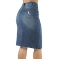 thumbnail image 6 of Fashion2Love Womens Junior Plus Size Juniors below Knee Length Midi Pencil Ripped Denim Skirt, 6 of 10