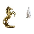 thumbnail image 1 of Estatua del caballo,Estatua de caballo de pie hecha a mano de resina de cafetería,Escultura de pingüino,Escultura de pingüino para decoración nórdica del hogar,Adorno de mesa con estatua, 1 of 8