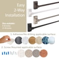 thumbnail image 2 of Contemporary Home Living Self Adhesive or Wall Mounted Curtain Rod - 30" - White, 2 of 4