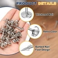 thumbnail image 4 of Uxcell 100 Pack Upholstery Nails, 8x17.8mm Upholstery Tacks Furniture Tacks Round Head Decorative Tack with Barb for Sofas Beds DIY Project, Silver, 4 of 7