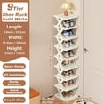 thumbnail image 2 of 9 Tier Narrow Shoe Rack, New Upgraded Shoe Shelf Small Vertical Shoe Stand, Space Saving DIY Free Standing Shoes Storage Organizer, 2 of 10