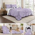 thumbnail image 6 of Quilts Twin Size, Vintage Lilac Starfish Soft Comforter Bedding Set for Bed, Summer Coastal Beach Marine Life Lightweight Quilted Bedspread with Pillow Cover(2 Pieces) for All Season, 68x86 Inch, 6 of 9
