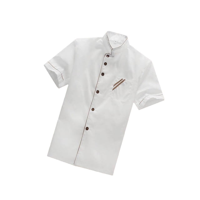 Executive Chef Coat with Contrast Piping Jacket for and Buttons White XL