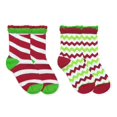 thumbnail image 3 of Jefferies Socks Girls Toddler Stripe Scallop Lace Trim Halloween Christmas Crew Socks 1 Pair Pack, 3 of 4