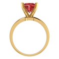 thumbnail image 4 of 2 ctw Solitaire Anniversary Ring for Women | Princess Cut Natural Garnet | Hyperallergenic Solid 18K Yellow Gold, 4 of 5