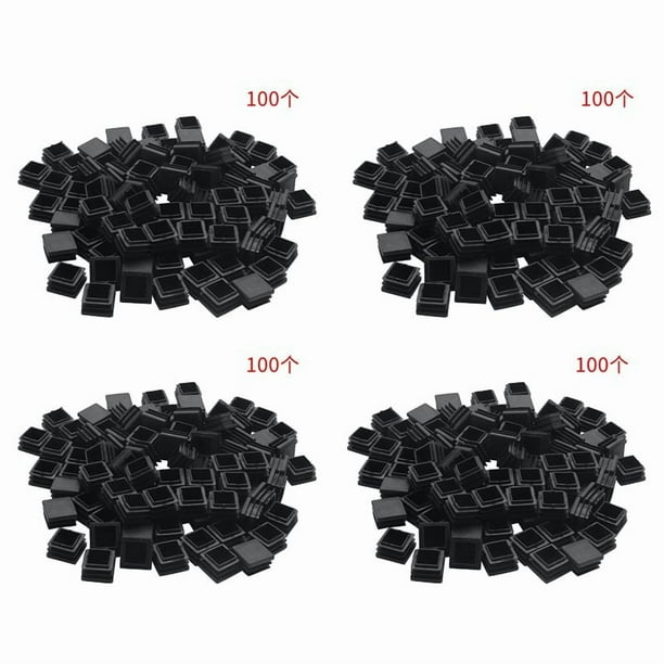 400 Piezas de Insertos de Tubo Cuadrado de Plástico Tapas Ciegas de Extremo 20 mm x 20 mm Negro