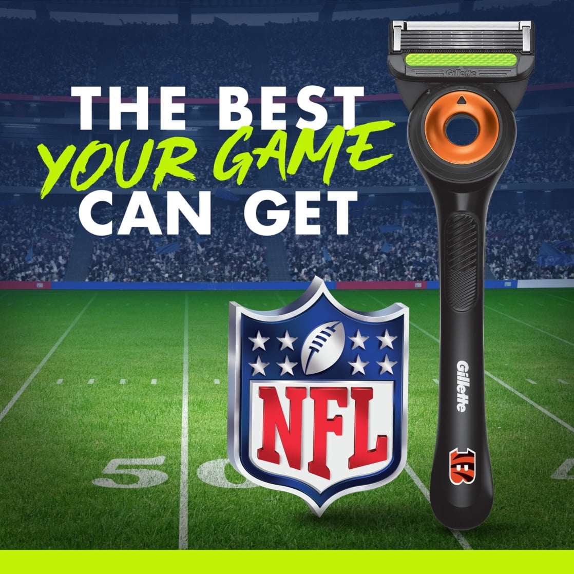 Gillette Labs Official Bengals Licensed Razor for Men, 1 Handle, 1 Blade Refill