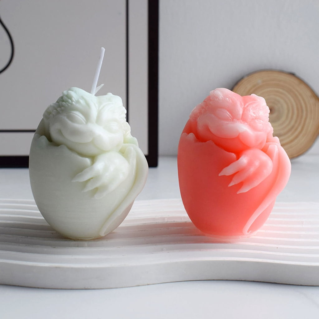 Geemin Easter Dragon Kitten Egg Epoxy Resin Silicone Mold Candle Making Polymer Mould