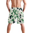 thumbnail image 3 of Dailycode Men's Quick Dry Swim Trunks Beach Shorts Casual Summer Board Shorts with Pockets, Green Camouflage Shapes, 3 of 8