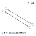 thumbnail image 3 of Unique Bargains 2mmx10cm Stainless Steel Lanyard Cable Eyelets Ended Wire Rope 4 Pack, 3 of 5