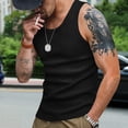 thumbnail image 2 of Afdoent Mens Casual Tank Tops Men's Summer Solid Color Slim Fit Sleeveless Thread Vest T Shirt Casual Outdoor Wear Base Shirt Men Classic, 2 of 9