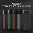 thumbnail image 3 of Back Case Compatible with Google Pixel 6a, Classic Anti-Scratch PU Leather Shockproof Protective Thin Fit Skin Friendly Phone Case Cover Designed for Google Pixel 6a, Winered, 3 of 9