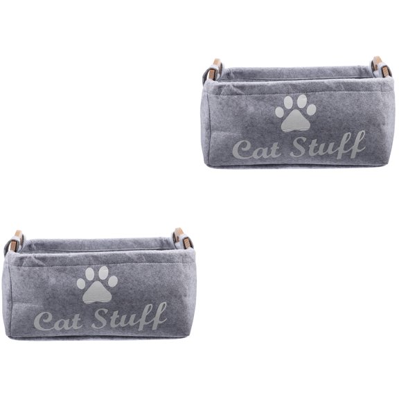 2 Count Toy Basket for Cats Pet Cloth Storage Box Baby Office