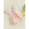 thumbnail image 3 of Douhoow Baby Girls Butterfly Rompers Infant Fly Sleeve Lace Tulle Jumpsuit Summer Bodysuits, 3 of 7