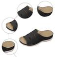 thumbnail image 6 of Rokment Womens Wedges Slides Sandals Comfortable Orthopetic Leather Memory Foam Arch Support Platform Walking Slip on Beach Summer Dress Slippers Black Size 6.5, 6 of 8
