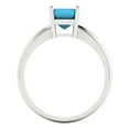 thumbnail image 4 of Clara Pucci 14K White Gold Solid Gold Turquoise Solitaire Anniversary Ring for Women - 1 cttw Asscher Cut, 4 of 8
