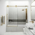thumbnail image 5 of VIGO Elan 56 to 60 in. W x 66 in. H Sliding Frameless Tub Door in Matte Brushed Gold with 3/8 in. (10mm) Clear Glass, 5 of 12