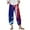 Blue, variant on WTOBBY Women's Patriotic Print Wide Leg Summer Pants - Elastic Waist Casual Trousers with Deep Pockets & Quick-Dry Fabric for 4th of July Outfits,Blue L